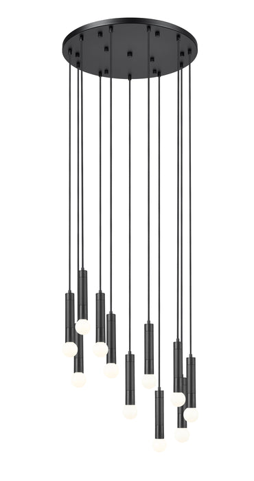 Chandelier Z-Lite 1956P-11R-MB Matte Black Stari 11 Light Chandelier Z-Lite