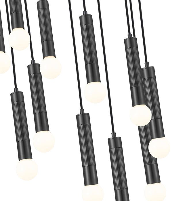Chandelier Z-Lite 1956P-11R-MB Matte Black Stari 11 Light Chandelier Z-Lite
