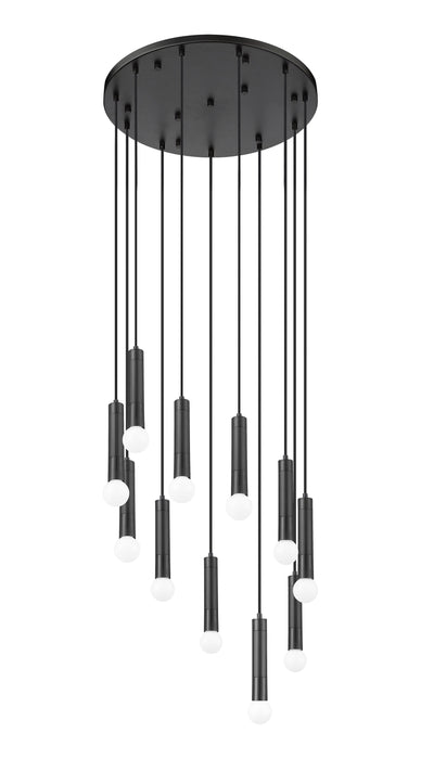 Chandelier Z-Lite 1956P-11R-MB Matte Black Stari 11 Light Chandelier Z-Lite