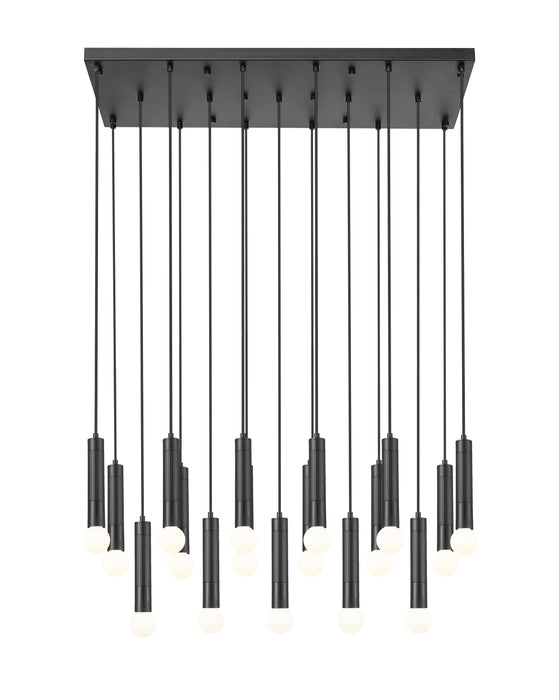 Linear Chandelier Z-Lite 1956P-17L-MB Matte Black Stari 17 Light Linear Chandelier Z-Lite