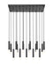 Linear Chandelier Z-Lite 1956P-17L-MB Matte Black Stari 17 Light Linear Chandelier Z-Lite