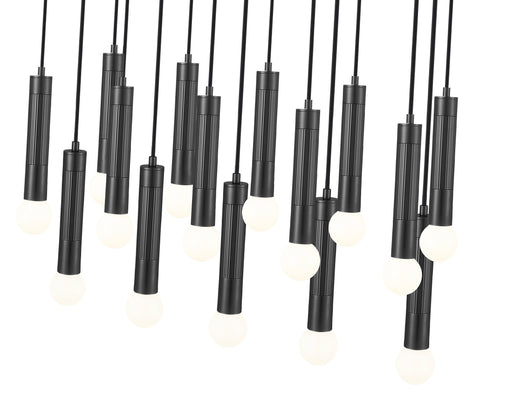 Linear Chandelier Z-Lite 1956P-17L-MB Matte Black Stari 17 Light Linear Chandelier Z-Lite