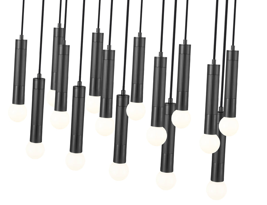 Linear Chandelier Z-Lite 1956P-17L-MB Matte Black Stari 17 Light Linear Chandelier Z-Lite