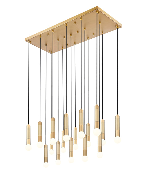 Linear Chandelier Z-Lite 1956P-17L-MGLD Modern Gold Stari 17 Light Linear Chandelier Z-Lite