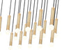 Linear Chandelier Z-Lite 1956P-17L-MGLD Modern Gold Stari 17 Light Linear Chandelier Z-Lite