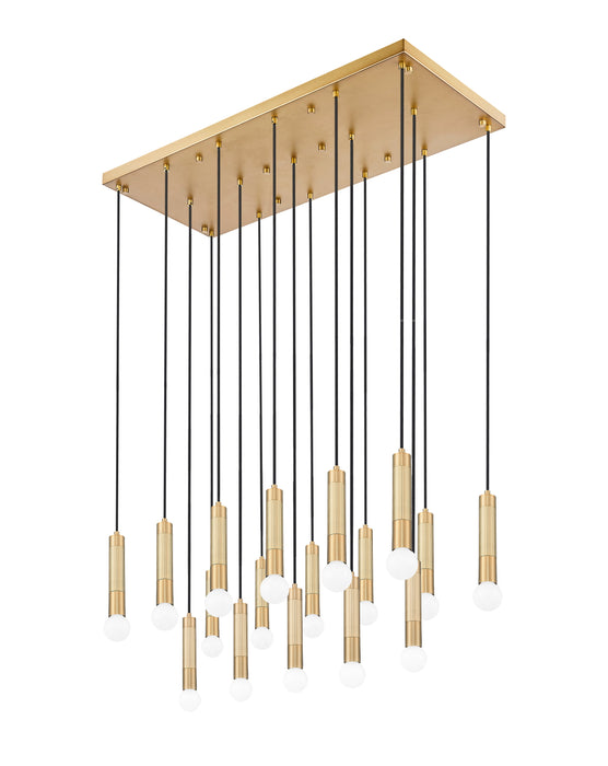Linear Chandelier Z-Lite 1956P-17L-MGLD Modern Gold Stari 17 Light Linear Chandelier Z-Lite