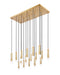 Linear Chandelier Z-Lite 1956P-17L-MGLD Modern Gold Stari 17 Light Linear Chandelier Z-Lite