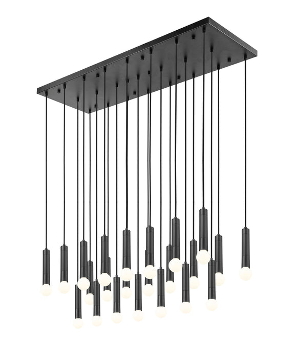 Linear Chandelier Z-Lite 1956P-23L-MB Matte Black Stari 23 Light Linear Chandelier Z-Lite