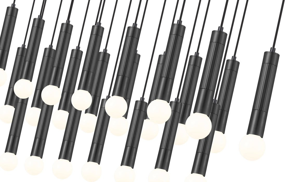Linear Chandelier Z-Lite 1956P-23L-MB Matte Black Stari 23 Light Linear Chandelier Z-Lite