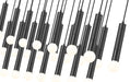 Linear Chandelier Z-Lite 1956P-23L-MB Matte Black Stari 23 Light Linear Chandelier Z-Lite