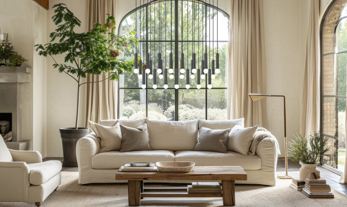 Linear Chandelier Z-Lite 1956P-23L-MB Matte Black Stari 23 Light Linear Chandelier Z-Lite