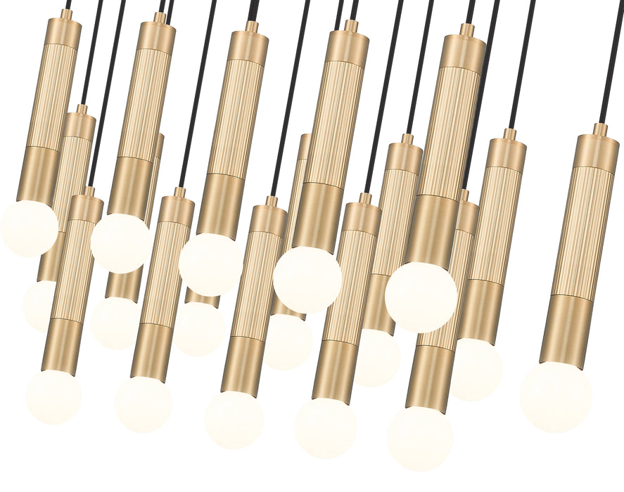Linear Chandelier Z-Lite 1956P-23L-MGLD Modern Gold Stari 23 Light Linear Chandelier Z-Lite