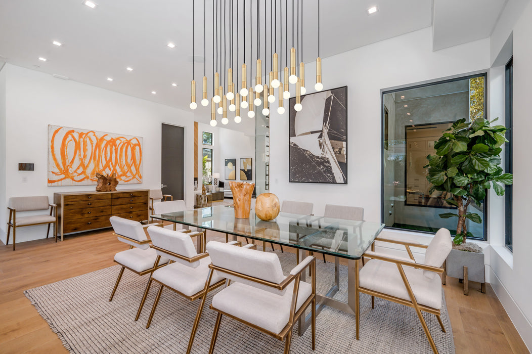 Linear Chandelier Z-Lite 1956P-23L-MGLD Modern Gold Stari 23 Light Linear Chandelier Z-Lite