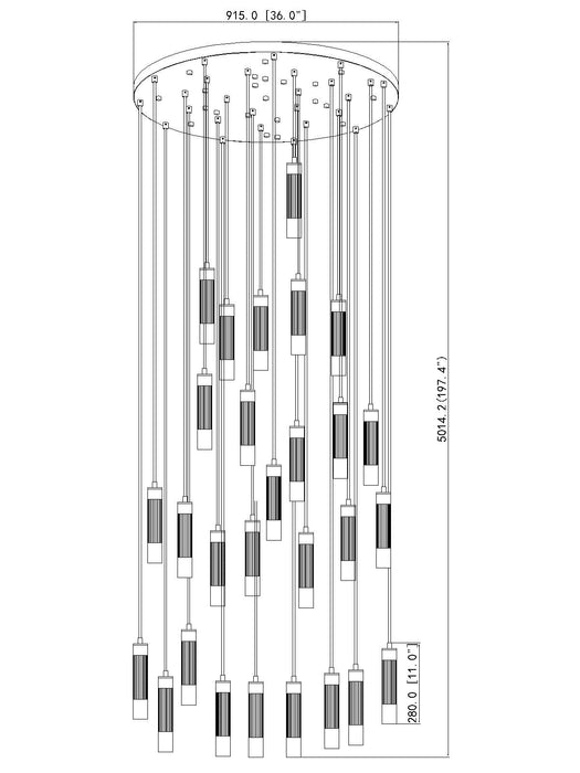 Chandelier Z-Lite 1956P-27R-BN Brushed Nickel Stari 27 Light Chandelier Z-Lite
