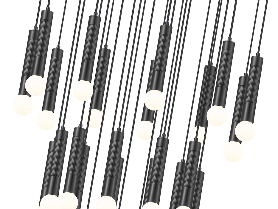 Chandelier Z-Lite 1956P-27R-MB Matte Black Stari 27 Light Chandelier Z-Lite