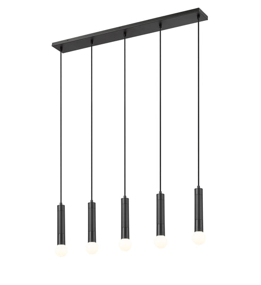Linear Chandelier Z-Lite 1956P-5L-MB Matte Black Stari 5 Light Linear Chandelier Z-Lite