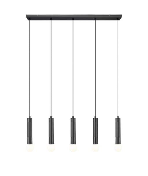Linear Chandelier Z-Lite 1956P-5L-MB Matte Black Stari 5 Light Linear Chandelier Z-Lite