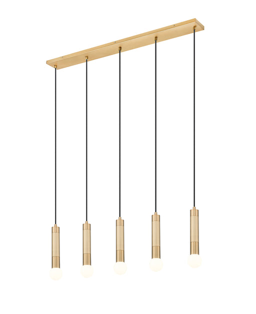 Linear Chandelier Z-Lite 1956P-5L-MGLD Modern Gold Stari 5 Light Linear Chandelier Z-Lite