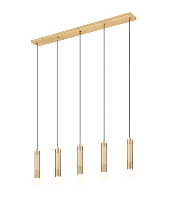 Linear Chandelier Z-Lite 1956P-5L-MGLD Modern Gold Stari 5 Light Linear Chandelier Z-Lite
