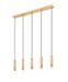 Linear Chandelier Z-Lite 1956P-5L-MGLD Modern Gold Stari 5 Light Linear Chandelier Z-Lite