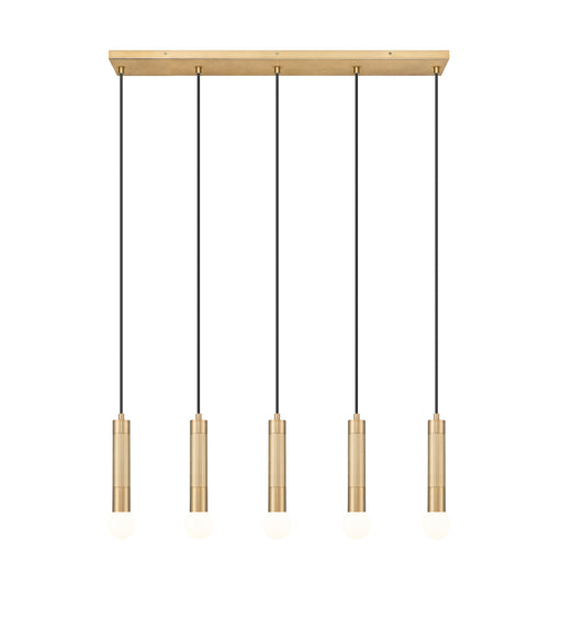 Linear Chandelier Z-Lite 1956P-5L-MGLD Modern Gold Stari 5 Light Linear Chandelier Z-Lite