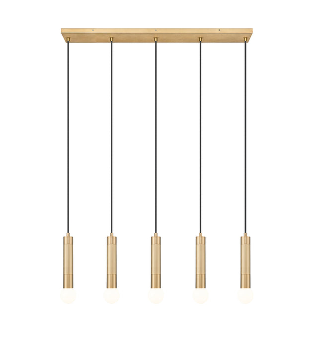 Linear Chandelier Z-Lite 1956P-5L-MGLD Modern Gold Stari 5 Light Linear Chandelier Z-Lite
