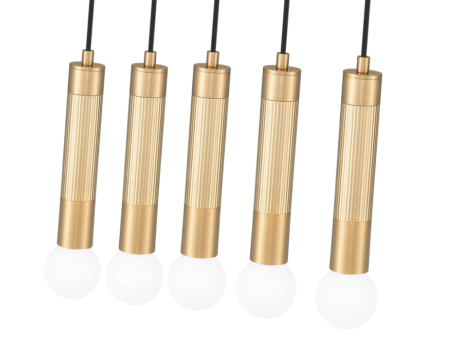 Linear Chandelier Z-Lite 1956P-5L-MGLD Modern Gold Stari 5 Light Linear Chandelier Z-Lite