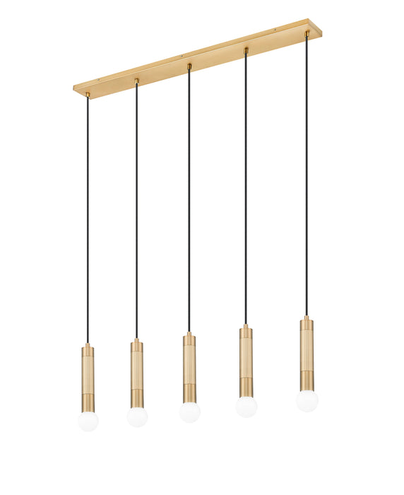 Linear Chandelier Z-Lite 1956P-5L-MGLD Modern Gold Stari 5 Light Linear Chandelier Z-Lite