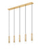 Linear Chandelier Z-Lite 1956P-5L-MGLD Modern Gold Stari 5 Light Linear Chandelier Z-Lite