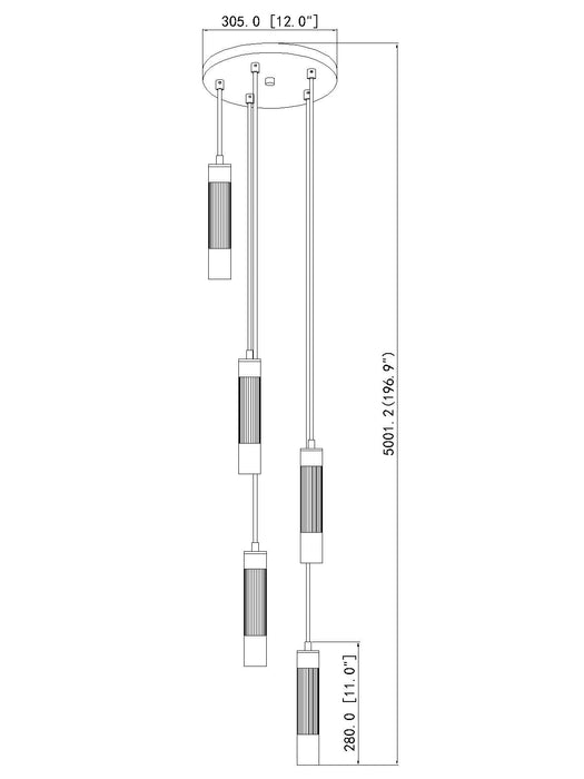 Chandelier Z-Lite 1956P-5R-BN Brushed Nickel Stari 5 Light Chandelier Z-Lite