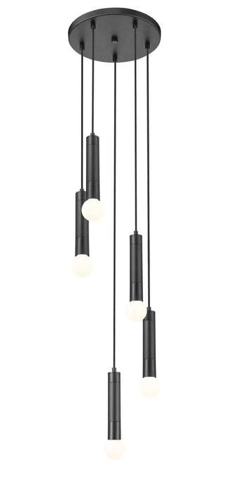 Chandelier Z-Lite 1956P-5R-MB Matte Black Stari 5 Light Chandelier Z-Lite