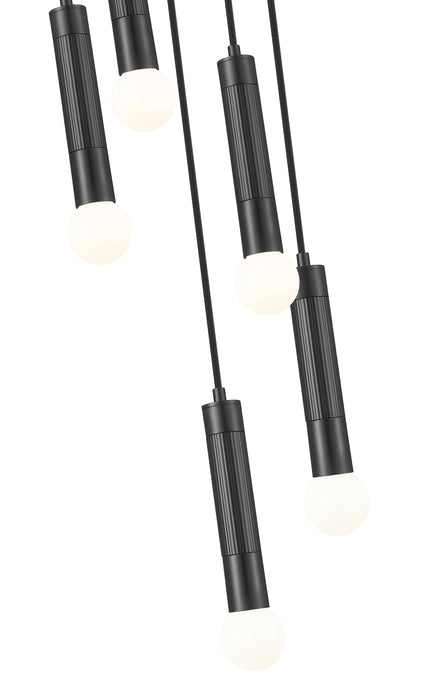 Chandelier Z-Lite 1956P-5R-MB Matte Black Stari 5 Light Chandelier Z-Lite