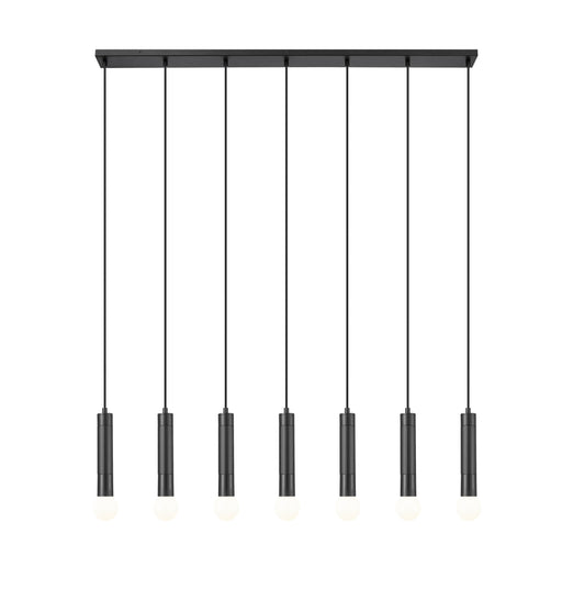 Linear Chandelier Z-Lite 1956P-7L-MB Matte Black Stari 7 Light Linear Chandelier Z-Lite