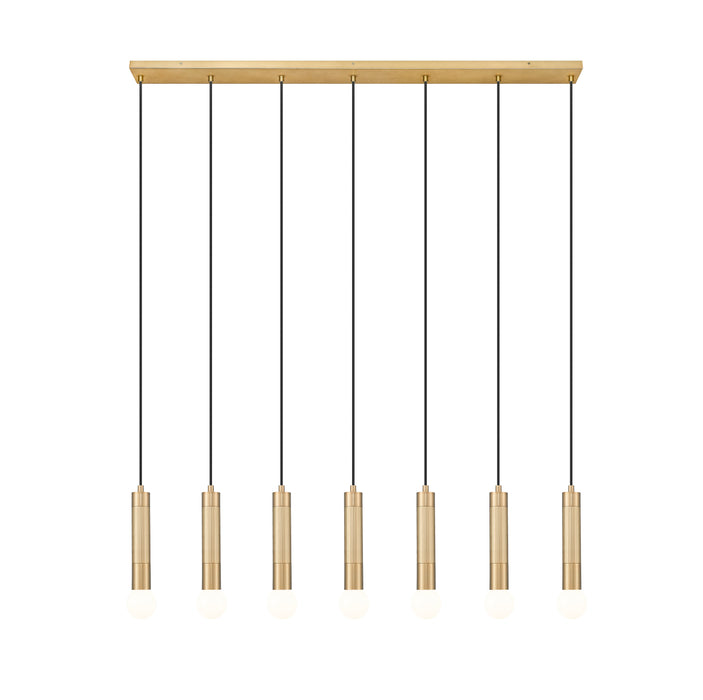 Linear Chandelier Z-Lite 1956P-7L-MGLD Modern Gold Stari 7 Light Linear Chandelier Z-Lite