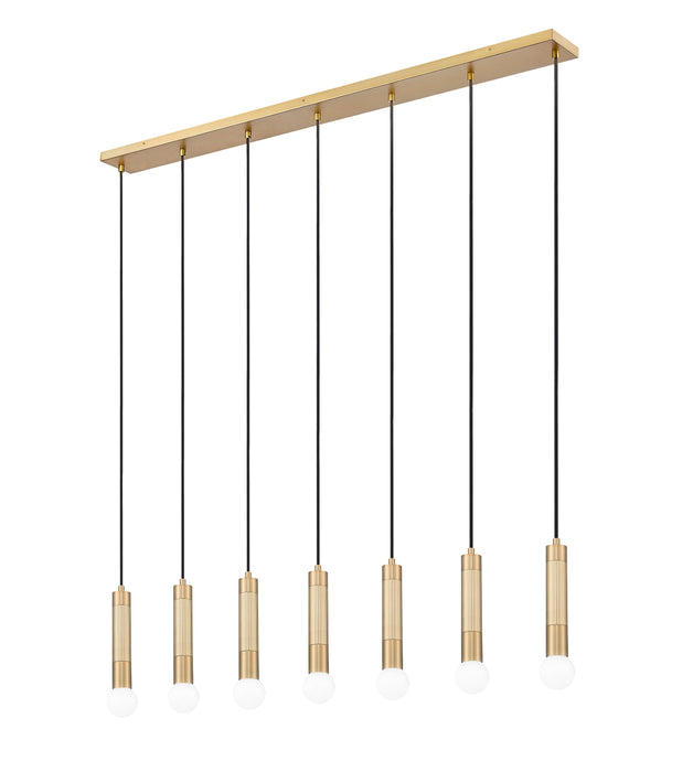 Linear Chandelier Z-Lite 1956P-7L-MGLD Modern Gold Stari 7 Light Linear Chandelier Z-Lite