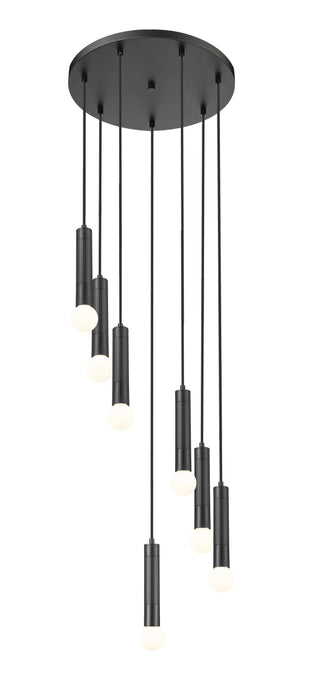 Chandelier Z-Lite 1956P-7R-MB Matte Black Stari 7 Light Chandelier Z-Lite