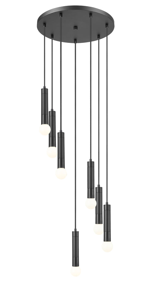 Chandelier Z-Lite 1956P-7R-MB Matte Black Stari 7 Light Chandelier Z-Lite