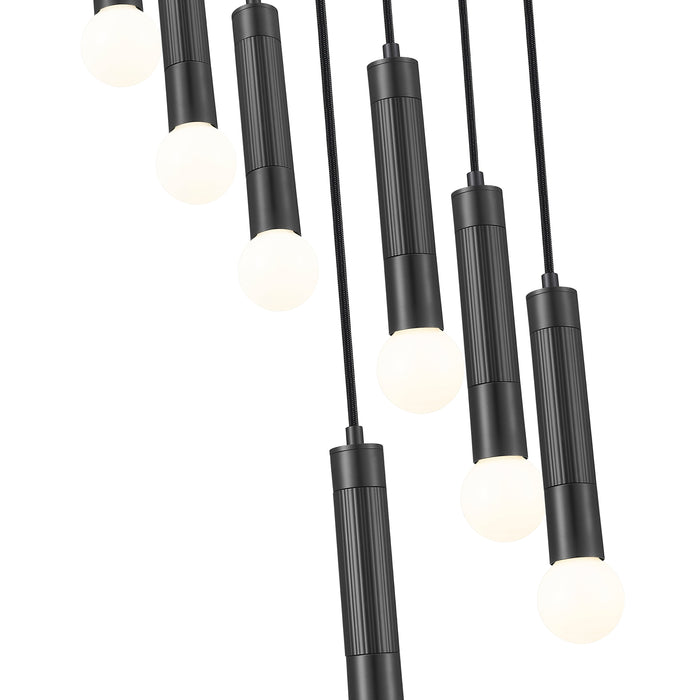 Chandelier Z-Lite 1956P-7R-MB Matte Black Stari 7 Light Chandelier Z-Lite