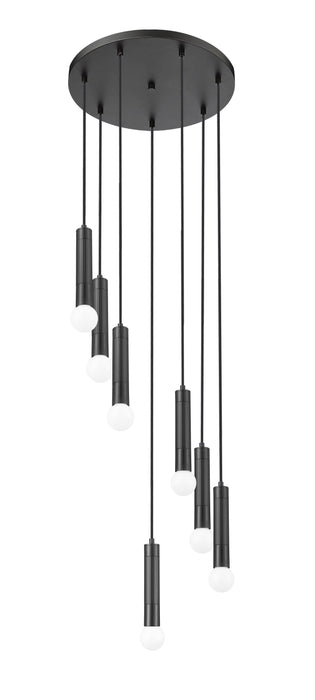 Chandelier Z-Lite 1956P-7R-MB Matte Black Stari 7 Light Chandelier Z-Lite