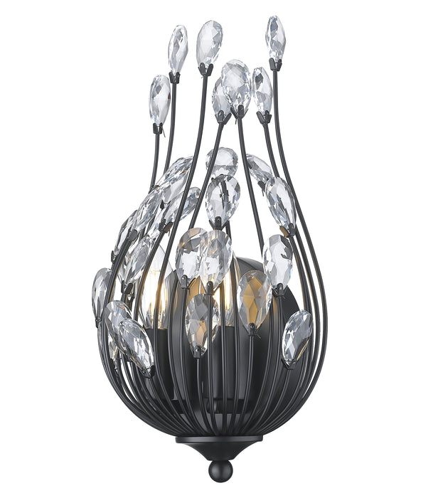 Wall Sconce Z-Lite 1957-2S-MB Matte Black Gabriella 2 Light Wall Sconce Z-Lite