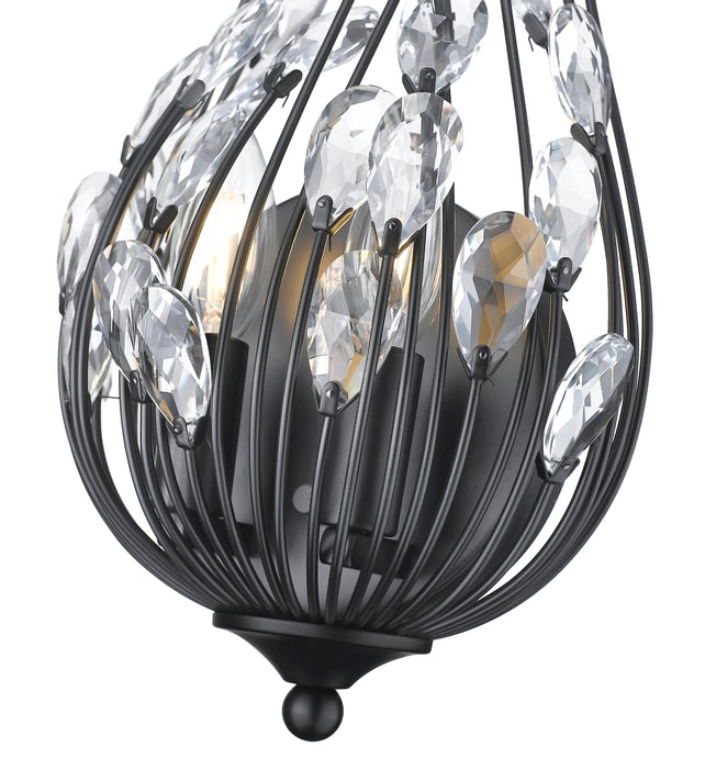 Wall Sconce Z-Lite 1957-2S-MB Matte Black Gabriella 2 Light Wall Sconce Z-Lite