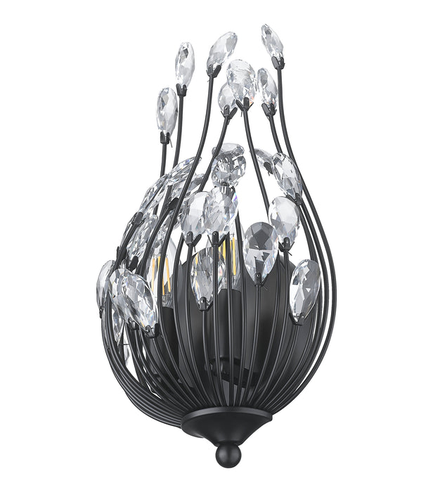 Wall Sconce Z-Lite 1957-2S-MB Matte Black Gabriella 2 Light Wall Sconce Z-Lite