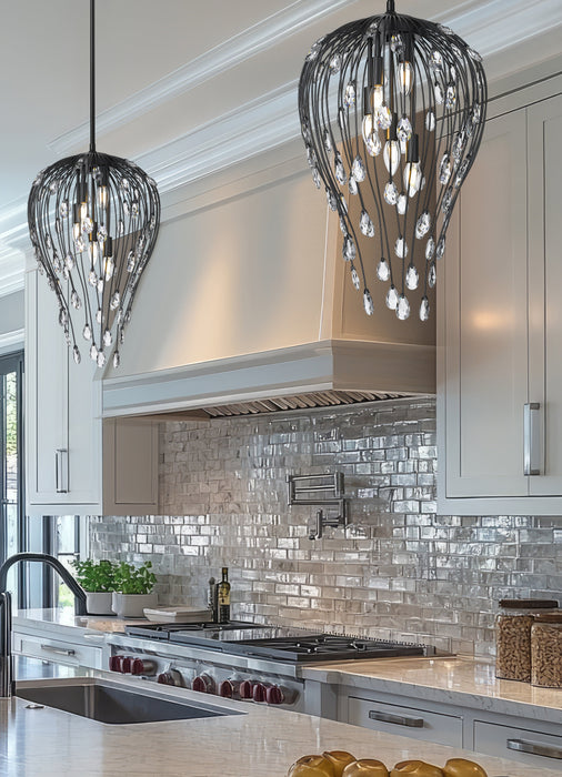 Pendant Z-Lite 1957P15-MB Matte Black Gabriella 5 Light Pendant Z-Lite