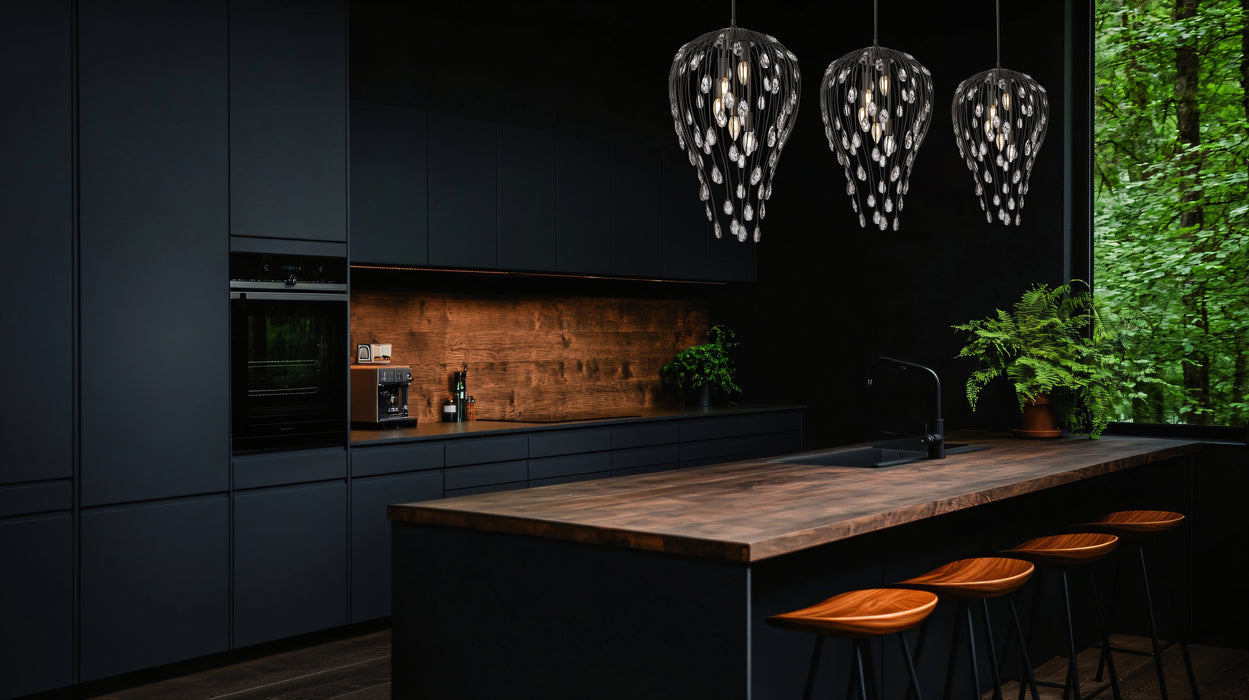 Pendant Z-Lite 1957P15-MB Matte Black Gabriella 5 Light Pendant Z-Lite