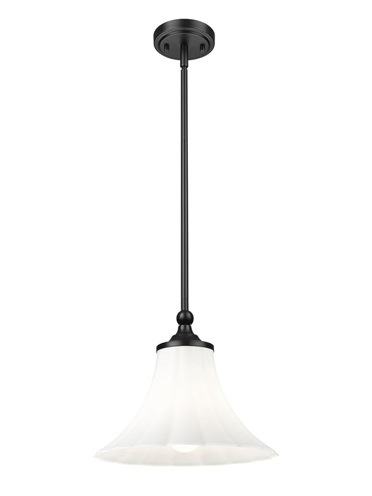 Pendant Z-Lite 1958P12-MB Matte Black Fleur 1 Light Pendant Z-Lite