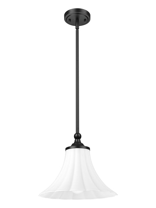 Pendant Z-Lite 1958P12-MB Matte Black Fleur 1 Light Pendant Z-Lite