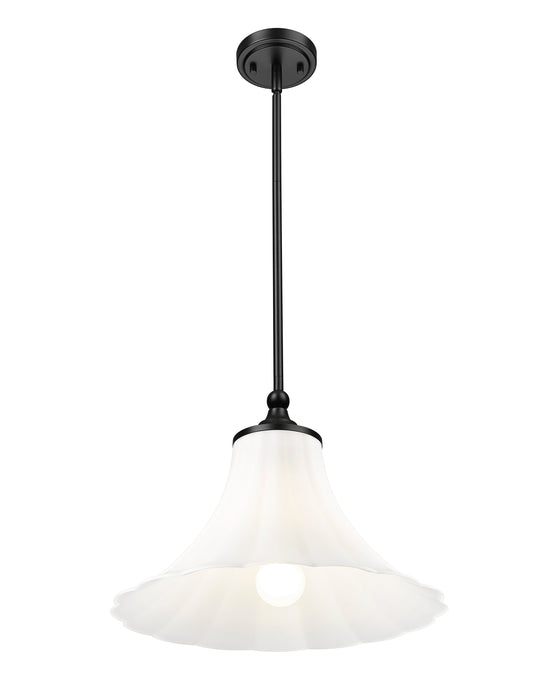 Pendant Z-Lite 1958P16-MB Matte Black Fleur 1 Light Pendant Z-Lite