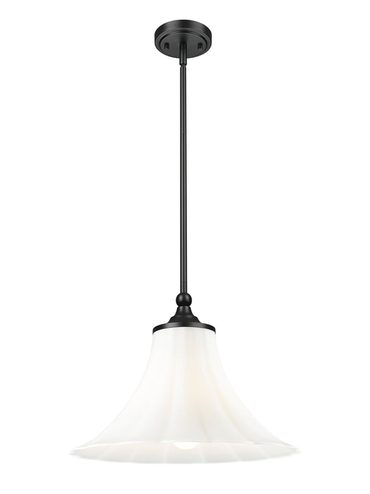 Pendant Z-Lite 1958P16-MB Matte Black Fleur 1 Light Pendant Z-Lite