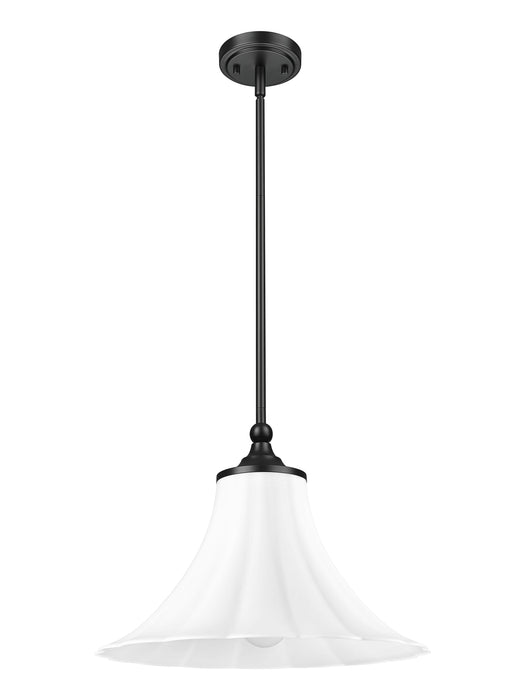 Pendant Z-Lite 1958P16-MB Matte Black Fleur 1 Light Pendant Z-Lite