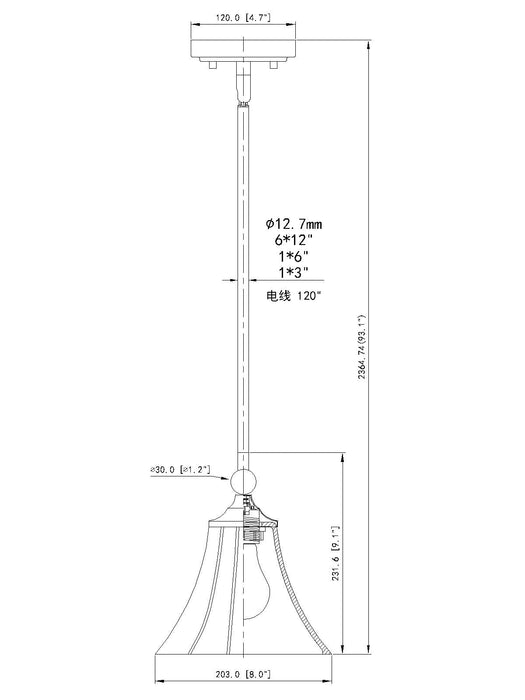 Pendant Z-Lite 1958P8-MGLD Modern Gold Fleur 1 Light Pendant Z-Lite
